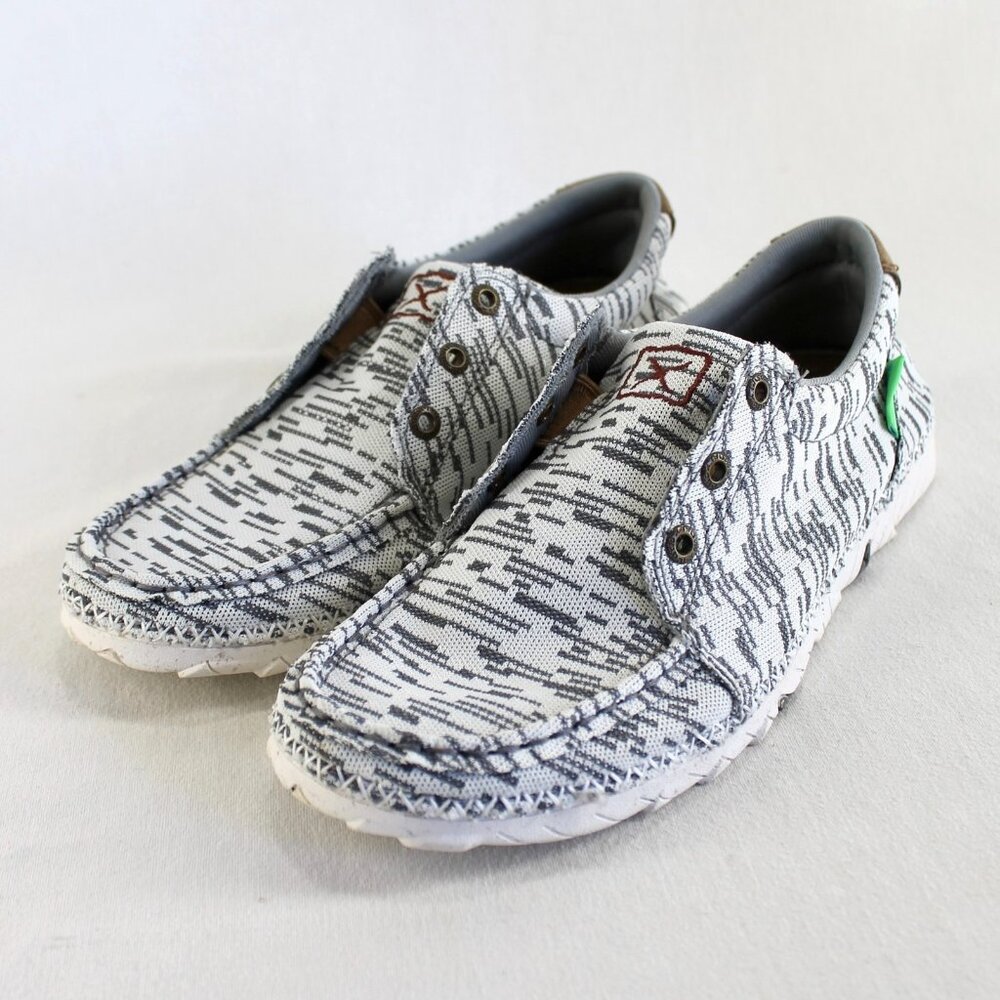 Twisted X Zero-X Shoes Womens Size 8.5 Gray White Casual Lace Up Moc Comfort